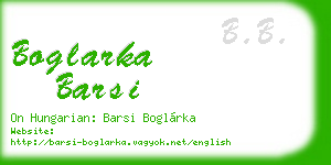 boglarka barsi business card